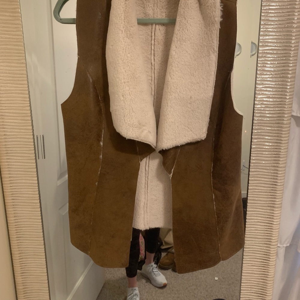 Suede and fur vest